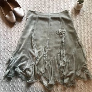 Anthropologie Odille Velour Skirt